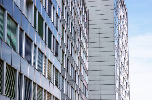 istock Facade of a modern apartment building. Blue sky. 1020166384