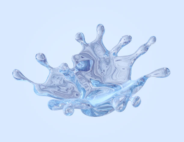 istock Water crown splash isolated on light background. 3D illustration 1020178898