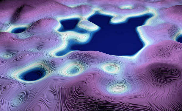 istock 3D landscape background concept. Topo contour map. Rendering. 3D rendering abstract illustration. Futuristic, technology, science. Geography concept. Wavy backdrop. Cartography, topology. Space 1020181902