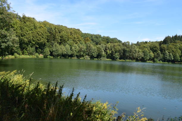 istock caldera lake 'Holzmaar' in Eifel region 1020186362