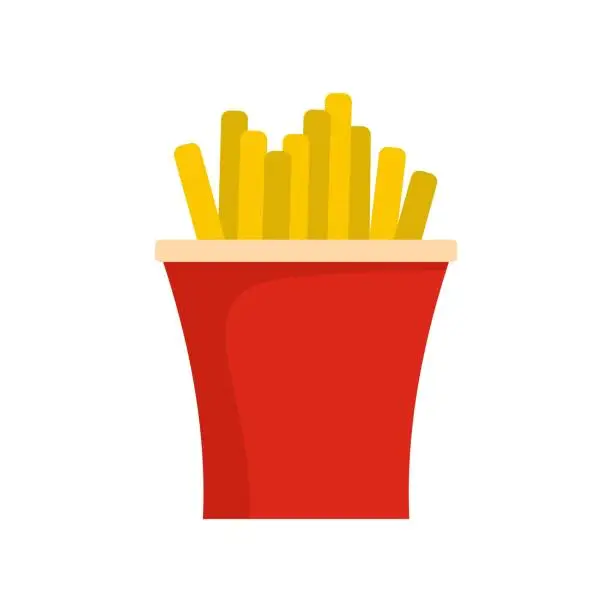 Vector illustration of French fries icon, flat style