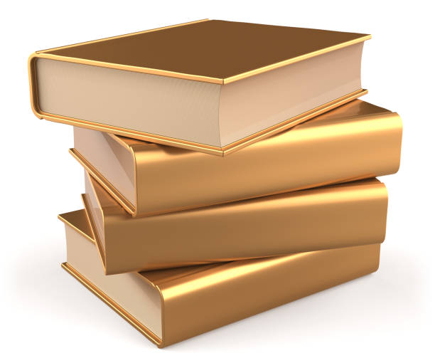 istock Books blank textbook stack gold yellow golden manual faq 1020194988