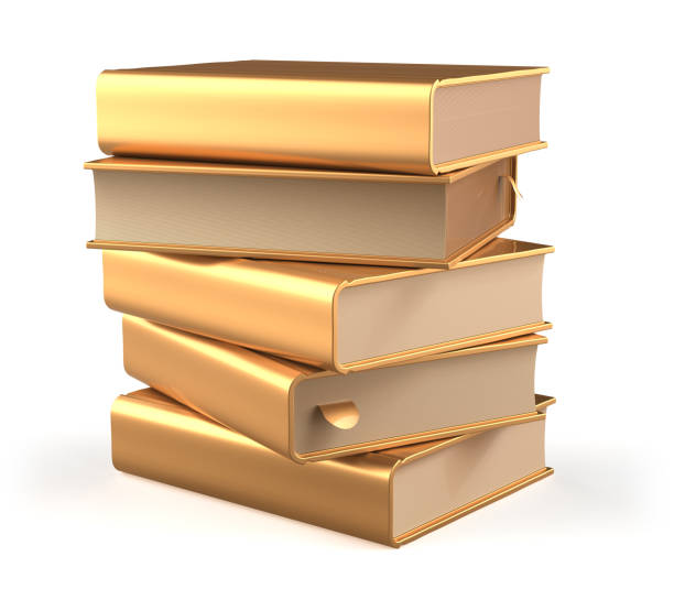 istock Books five textbook stack of book covers gold yellow blank 1020200162