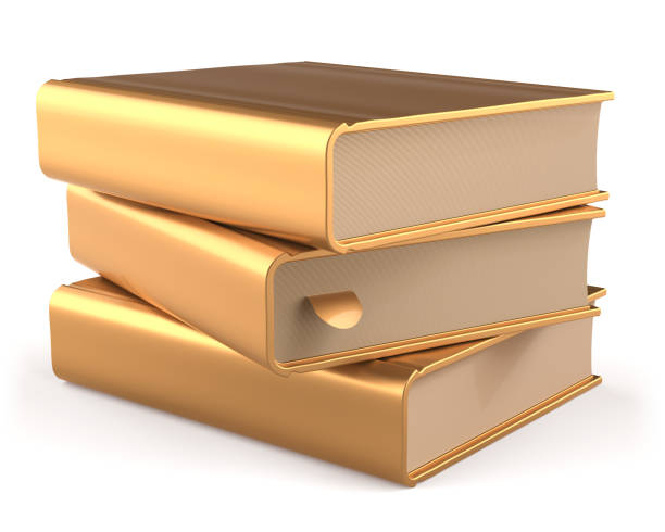 istock Books stack golden textbooks three 3 blank yellow gold 1020206678