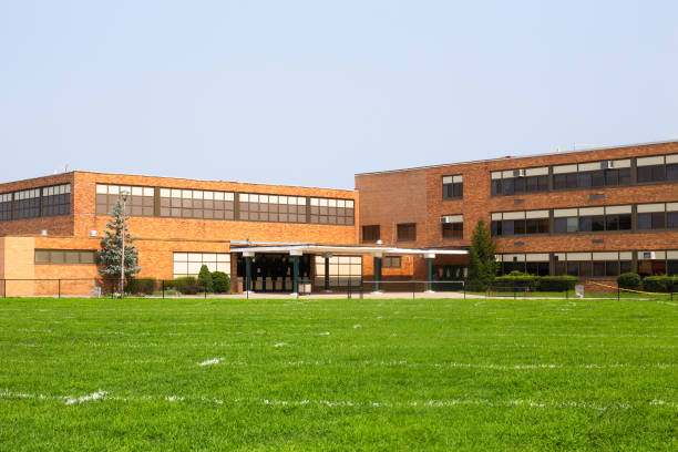 typical American school building exterior