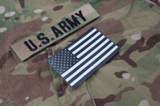 istock US flag patch with dog tag on multicam camouflage uniform 1020216552