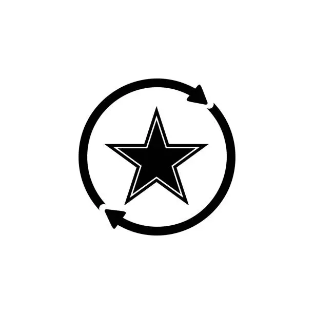 Vector illustration of The Soviet star in the circle with the arrow icon. Element of communism illustration. Premium quality graphic design icon. Signs and symbols collection icon for websites