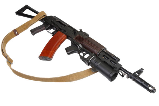 istock Kalashnikov AK with under-barrel grenade launcher 1020233024