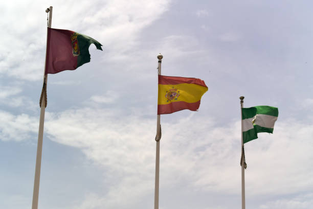 istock Spain. Malaga. Photo of waving flags 1020236454