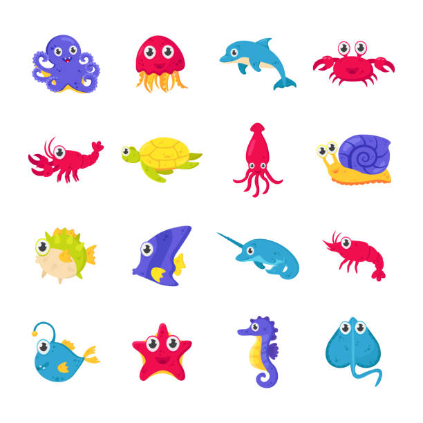Print Stock Illustration - Download Image Now - Anglerfish, Aquarium,  Cartoon - iStock