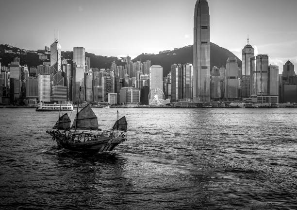 istock Hong Kong Harbor View with B&W color 1020274730