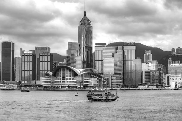 istock Hong Kong Harbor View with B&W color 1020274740