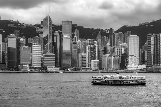 istock Hong Kong Harbor View with B&W color 1020274766
