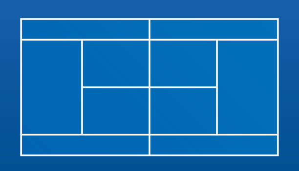 ilustrações de stock, clip art, desenhos animados e ícones de tennis court - ténis desporto com raqueta