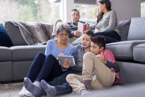 istock Grandparents visiting with their grandkids 1020310256