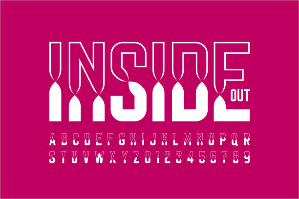 ilustraciones, imágenes clip art, dibujos animados e iconos de stock de letra de inside out - inside out