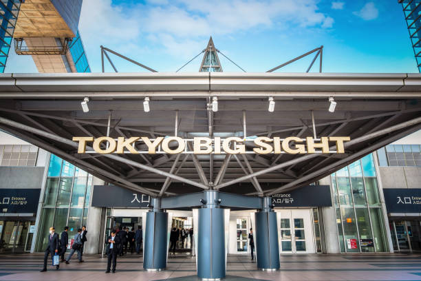 tokyo big sight, największe centrum covention w japonii - centrum wystawiennicze tokyo big sight zdjęcia i obrazy z banku zdjęć