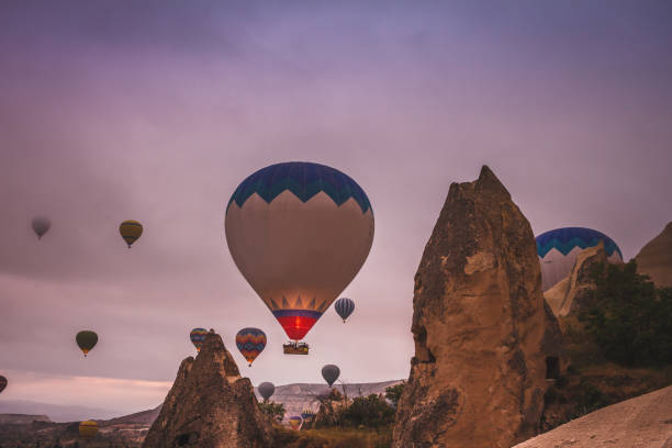 istock Hot air balloons Cappadocia landscape view 1020330072