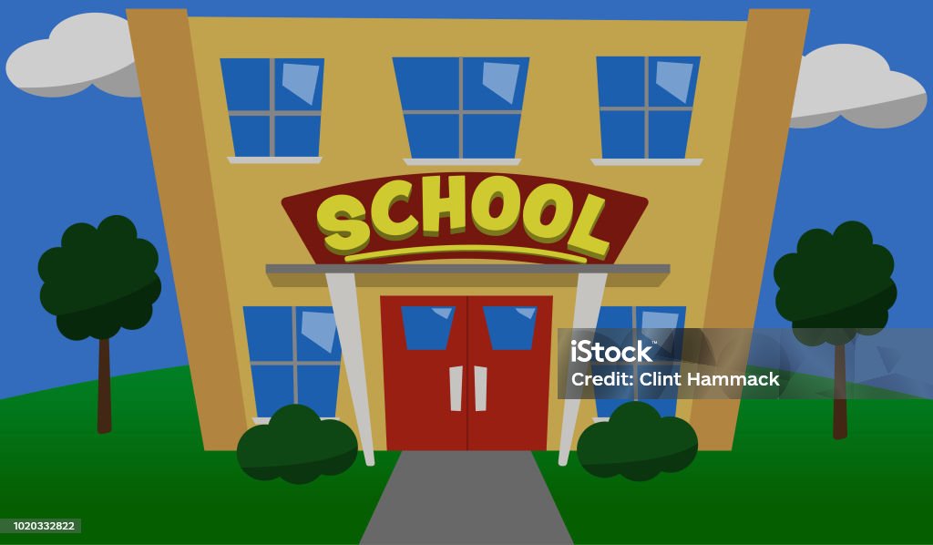 Cartoon School Stock Illustration - Download Image Now - Cartoon,  Education, Education Building - iStock