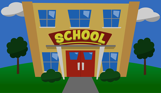 Cartoon School Stock Illustration - Download Image Now - Cartoon,  Education, Education Building - iStock