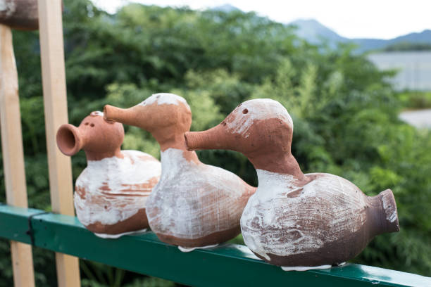 istock Duck statue decorating outdoor garden. sotdae 1020335084
