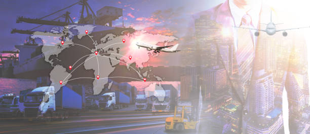 istock Business Logistics concept, Global business connection technology interface global partner connection of Container Cargo freight ship for Logistic Import Export background, internet of things, Online goods orders worldwide 1020346580