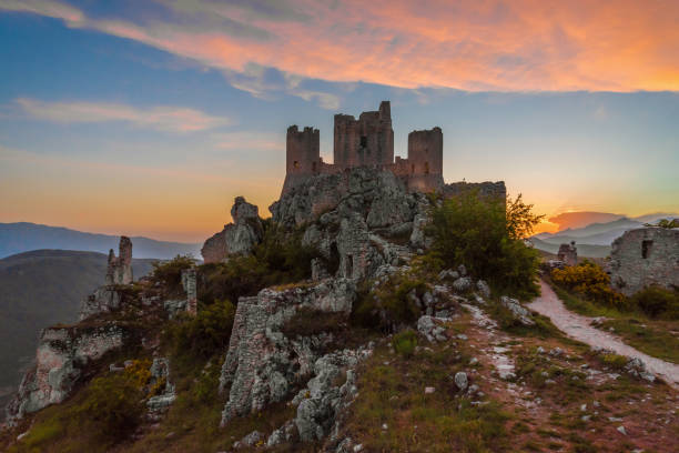istock Rocca Calascio (Abruzzo, Italy) - The landscape with ruins at sunset 1020356128
