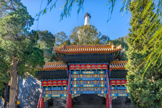 istock Ornate Gate White Pagoda Buddhist Stupa Beihai Park Beijing China 1020356282