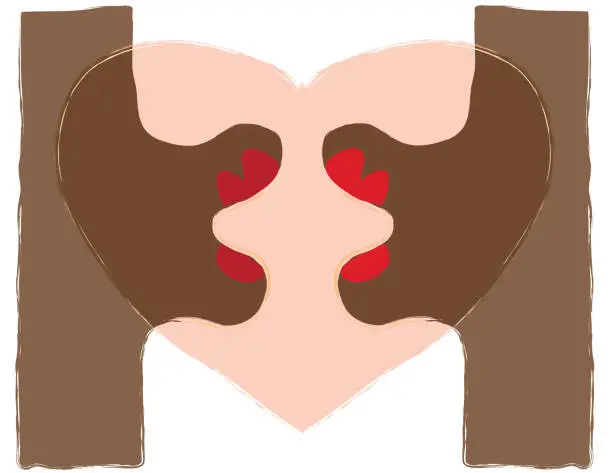 Vector illustration of Couple Kissing
