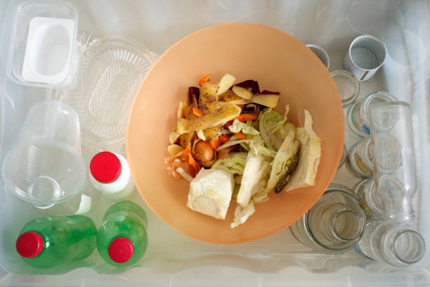 istock sorting of garbage types. Waste management concept. Top view.  Conceptual image for environmental pollution and consumerism 1020382954