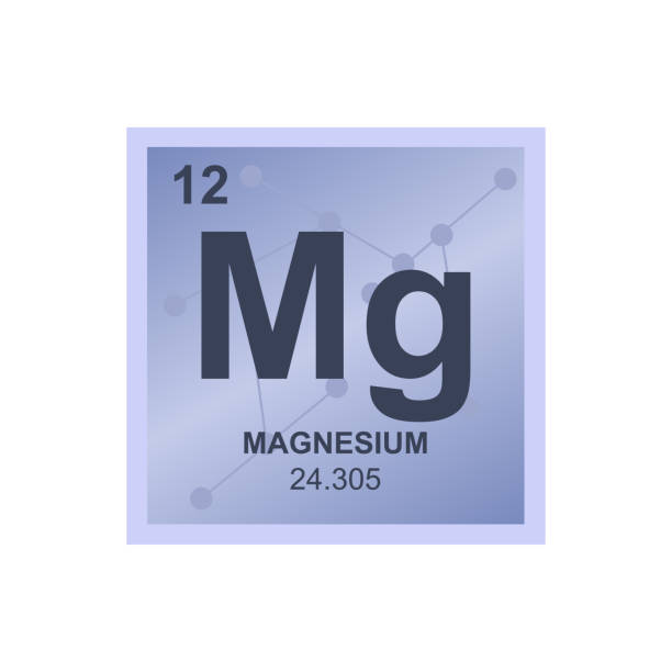 연결 된 분자에서 백그라운드에 마그네슘의 벡터 상징 - 기체 물리 구조 stock illustrations
