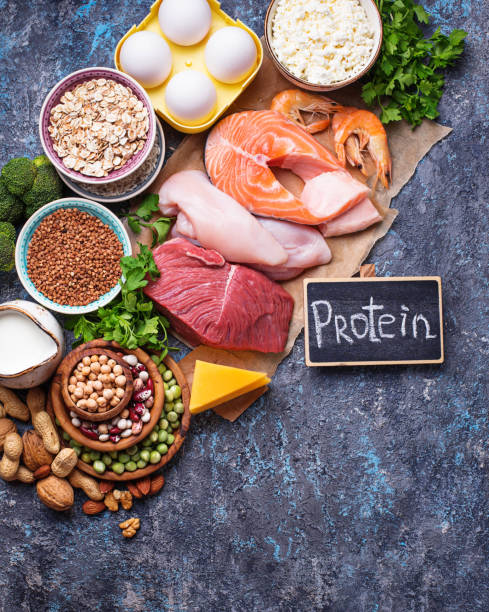 Healthy food high in protein stock photo
