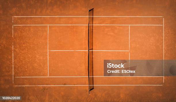 Tennis Clay Court View From The Birds Flight Aerial Photography Stock Photo - Download Image Now