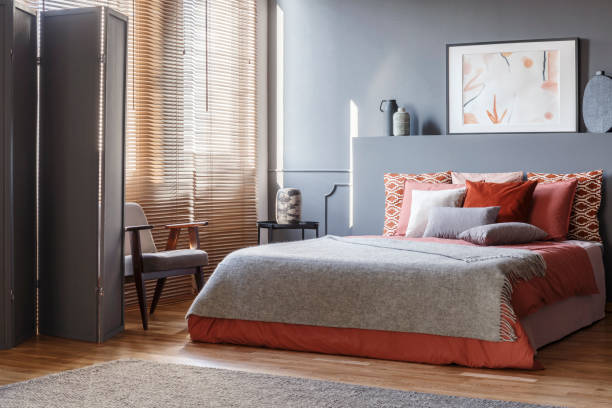 istock Modern bedroom interior with poster 1020448516