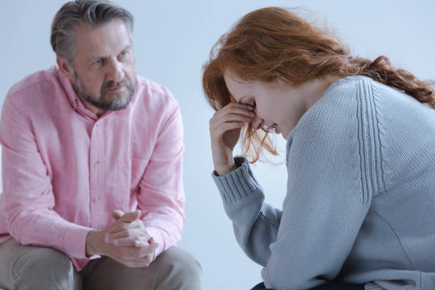 A redheaded young woman with a post traumatic stress disorder