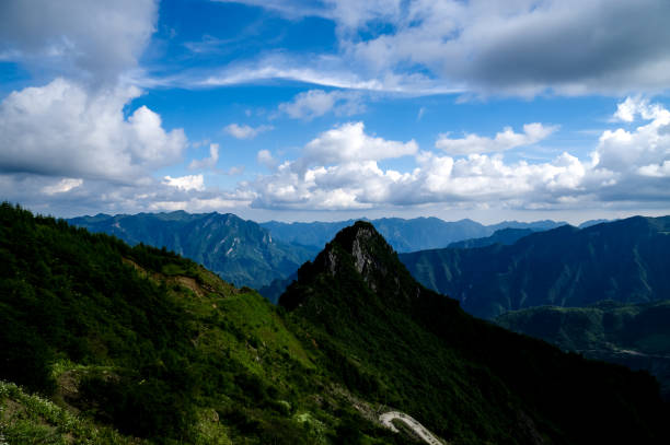 Charming Scenery of Mountains,White Cloud and Blue Sky