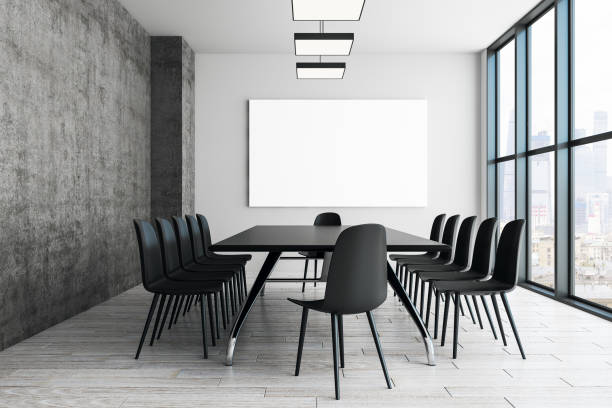 istock Contemporary conference room with empty poster 1020467672