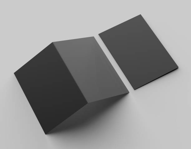 istock A4 size single pocket reinforced black folder mock up isolated on gray background. 3D illustration. 1020468314