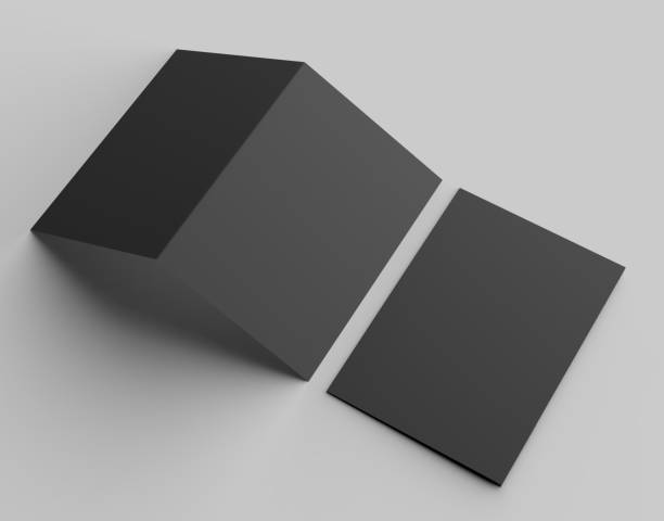 istock A4 size single pocket reinforced black folder mock up isolated on gray background. 3D illustration. 1020470856