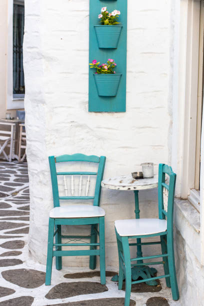 istock Little corner on the street with chairs and a table 1020477852
