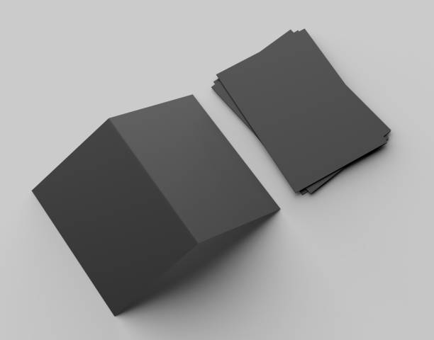 istock A4 size single pocket reinforced black folder mock up isolated on gray background. 3D illustration. 1020481142