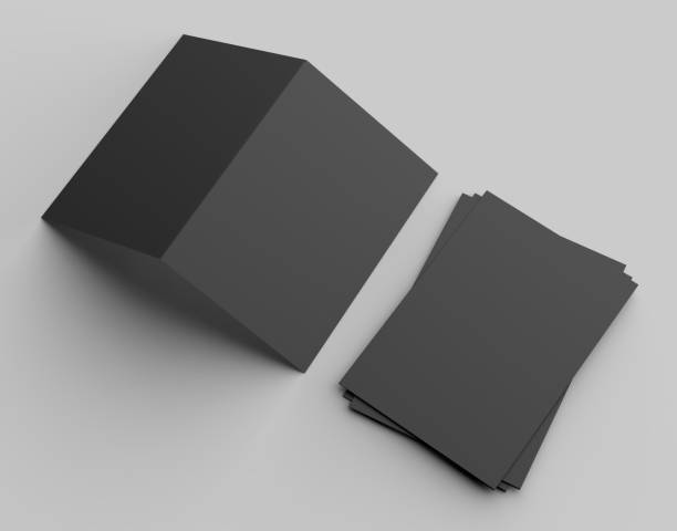 istock A4 size single pocket reinforced black folder mock up isolated on gray background. 3D illustration. 1020483686