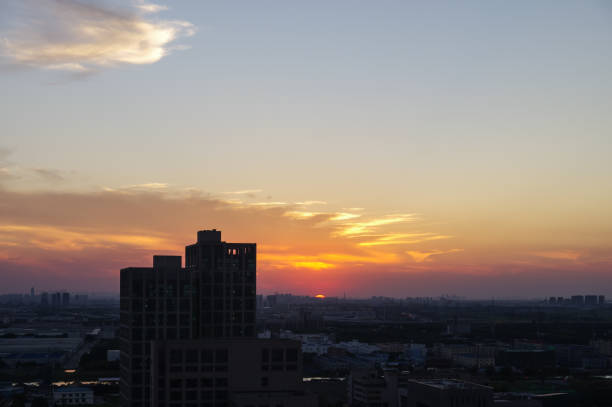 istock Chinese modern buildings in the sunset 1020484212