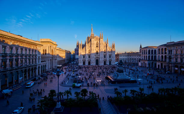 istock Milan Piazza Del Duomo at Sunset, Milan, Italy 1020484652