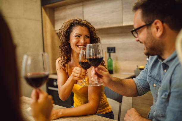 istock Cheers! Friends are having fun time with good red wine. 1020484752