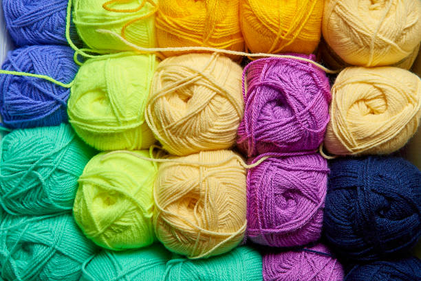 istock Tangles of multi-colored yarn for knitting 1020500962