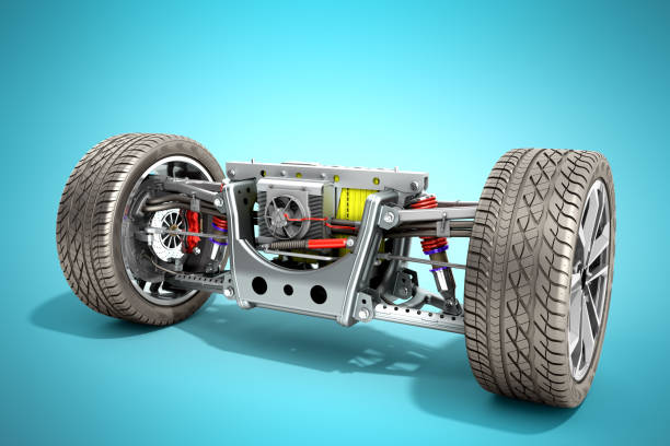 istock electric car cystem wheelbase with electric vehicle drive system and battery pack 3d render on blue 1020501026