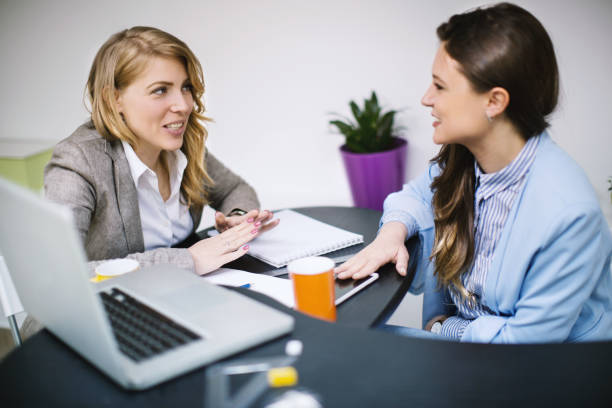 istock Young businesswomen at workplace. 1020501076