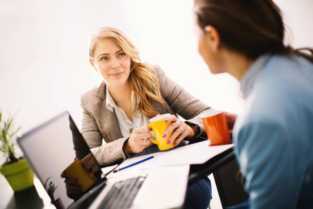 istock Young businesswomen at workplace. 1020501190