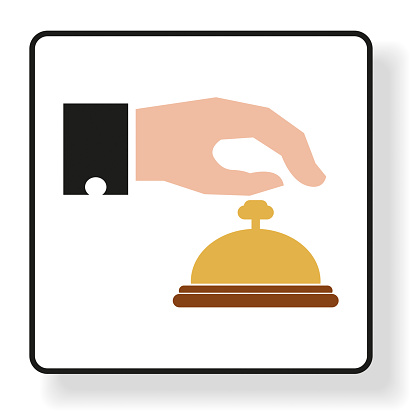 Vector illustration of a flat Hotel Bell Icon Clip Art